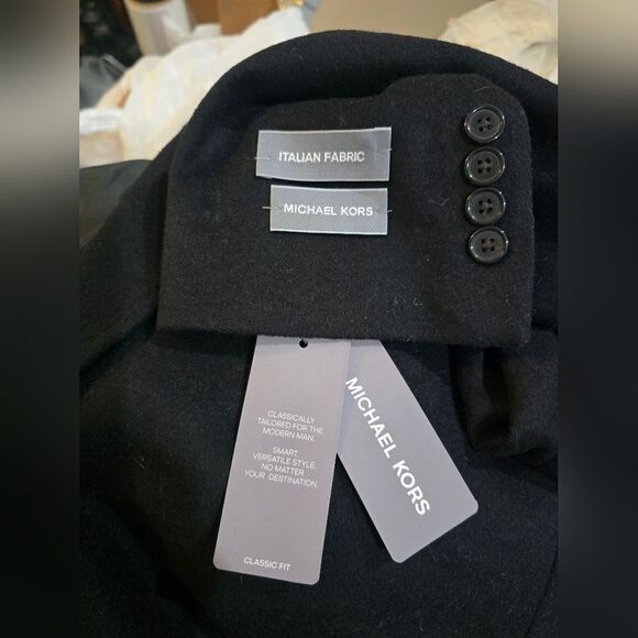 Michael Kors Mens Kavon Lined Wool Cashmere Coat NWT size 38 short Black - Picture 4 of 5